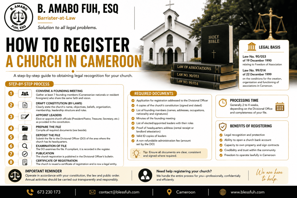 how to register a church in cameroon