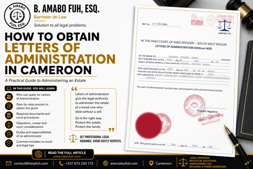 how to obtain letters of administration in Cameroon